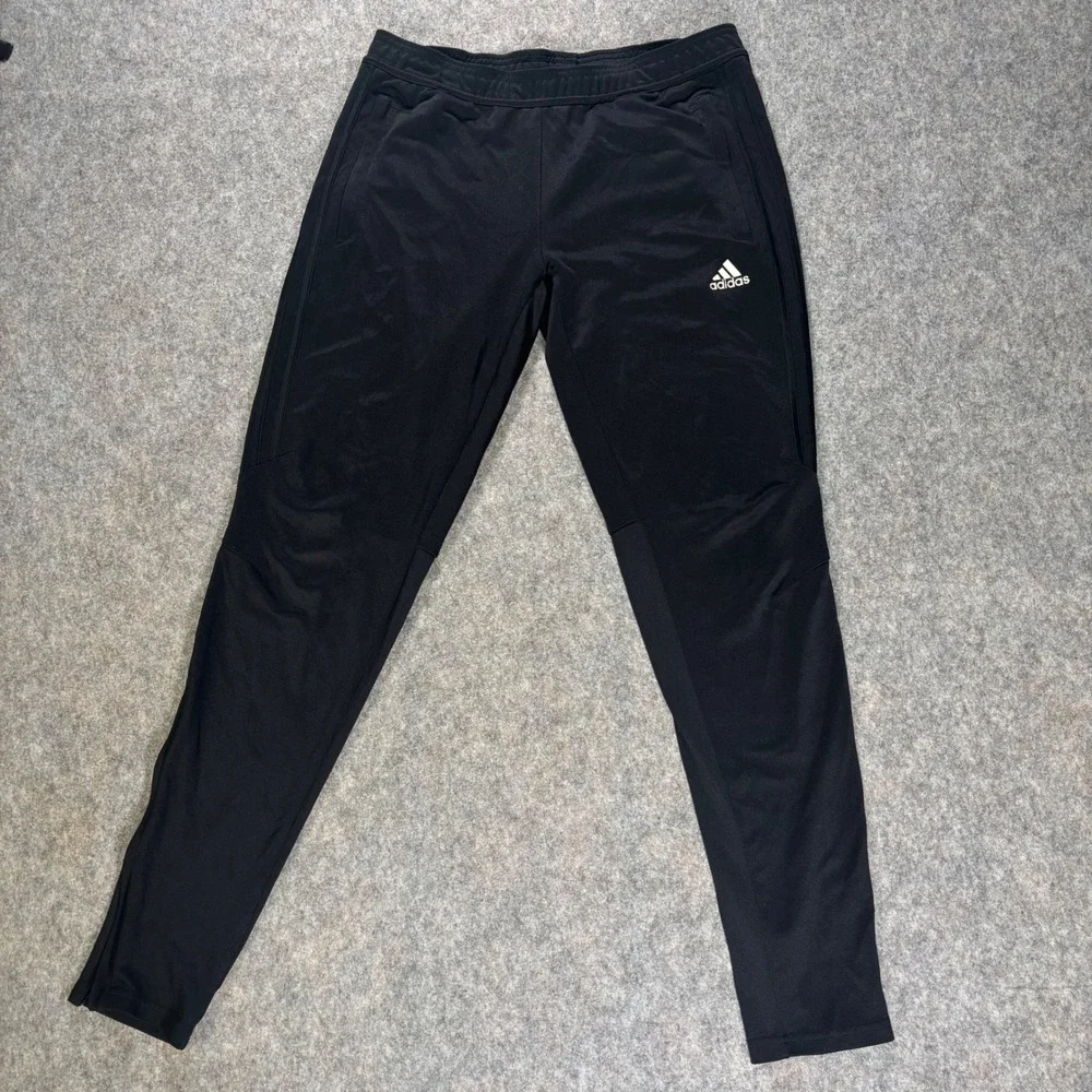 Adidas Climalite Black Athletic‎ Track Pants Joggers Zip Bottoms Mens M